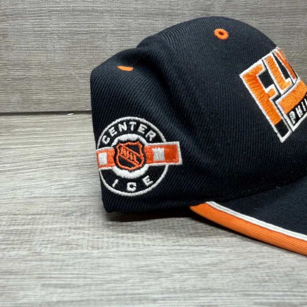 NHL Philadelphia Flyers Hat Mens OSFA Black Orange Center Ice Strapback Cap